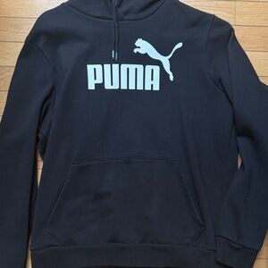 PUMA Black Hoodie with White Logo